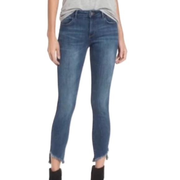DL 1961 Margaux Instasculpt Mid Rise Ankle Skinny Jeans Frayed Angle Hem Size 29 - Picture 1 of 15